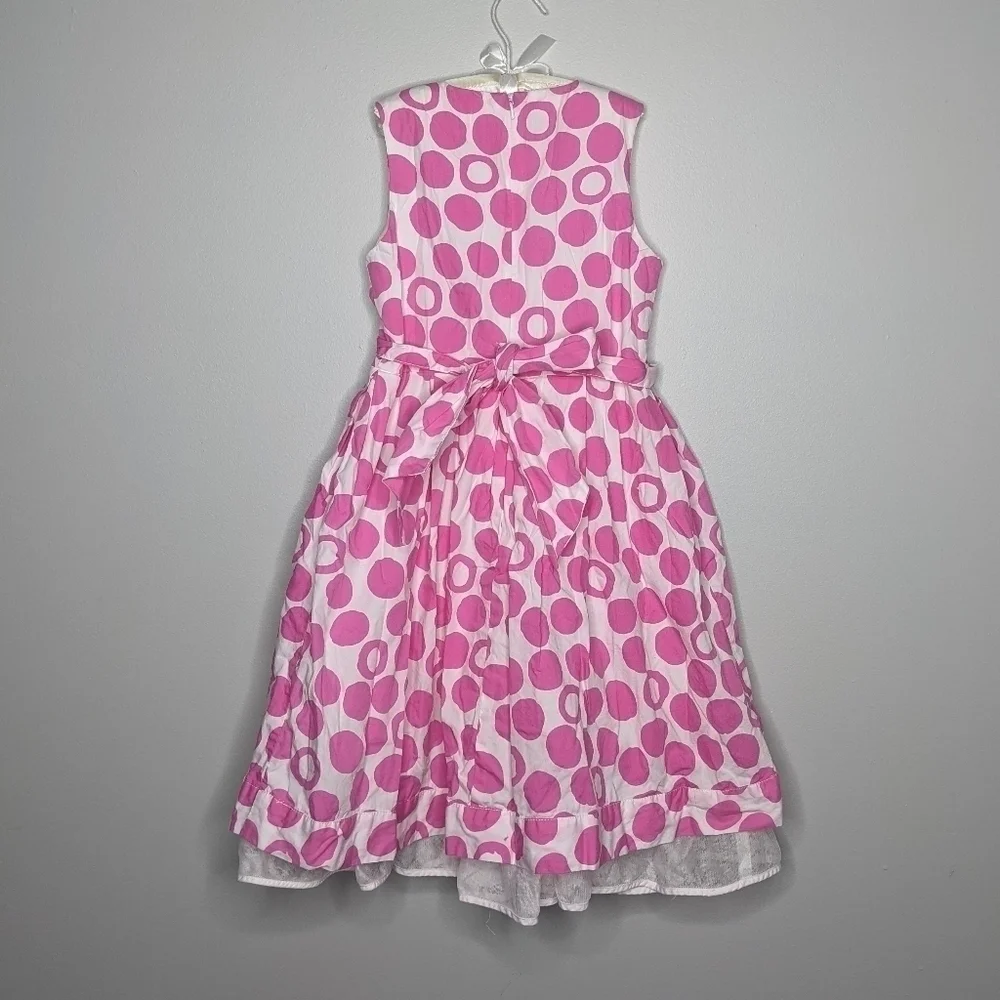 ✨3/$15 Children's place pink white dots tie back dress 10